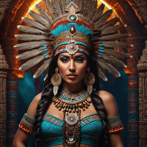 cleopatra,ancient egyptian girl,indian headdress,priestess,warrior woman,headdress,shamanic,indian woman,ancient egyptian,ancient egypt,egyptian,pocahontas,indian bride,aztec,indian girl,american indian,fantasy art,ancient costume,horus,shamanism,Photography,General,Fantasy