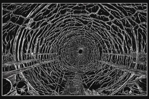 ringed-worm,sepulchre,artery,tangle-web spider,pall-bearer,drain,end-of-admoria,hollow way,primitive man,descend,catacombs,tunnel,parasitic,panopticon,organism,threshold,chamber,coil,trellis,harvestmen,Conceptual Art,Sci-Fi,Sci-Fi 25