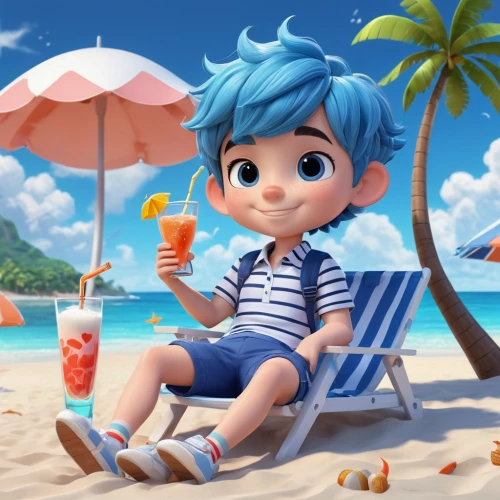 summer background,cute cartoon character,cute cartoon image,summer icons,2d,kids illustration,beach background,lilo,cg artwork,summer items,blue hawaii,summer feeling,killua,umbrella beach,summer day,french digital background,dream beach,the beach pearl,paradise beach,summer season,Unique,3D,3D Character