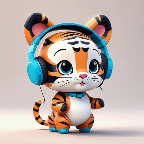 tigerle,tiger cub,a tiger,3d model,young tiger,tiger,cute cartoon character,tiger head,asian tiger,headphone,tigger,tiger cat,3d figure,royal tiger,tigers,listening to music,tiger png,earphone,3d rendered,toyger,Unique,3D,3D Character