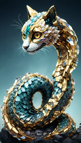 serpent,blue snake,emperor snake,pointed snake,water snake,emerald lizard,basilisk,snake charming,wyrm,serpentine,sea snake,fractalius,fantasy art,malachite,chainlink,kingsnake,constrictor,cat warrior,snakebite,snake,Conceptual Art,Fantasy,Fantasy 02