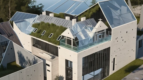 cubic house,eco-construction,solar cell base,house roofs,roof panels,folding roof,roof landscape,glass facade,metal roof,frame house,3d rendering,modern house,house roof,smart house,slate roof,inverted cottage,house hevelius,grass roof,modern architecture,greenhouse effect,Unique,Design,Blueprint