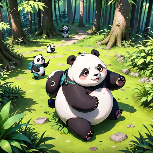 giant panda,panda bear,pandas,panda,chinese panda,kawaii panda,little panda,baby panda,pandabear,bamboo,kawaii panda emoji,game illustration,panda cub,bamboo forest,cute cartoon image,oliang,forest animals,cute cartoon character,panda face,cartoon forest,Anime,Anime,Traditional