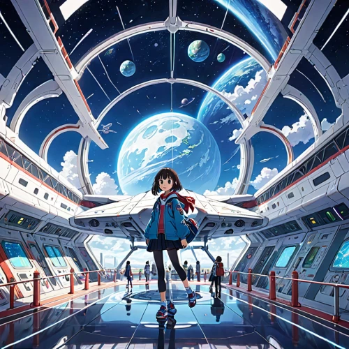 imax,sci fiction illustration,valerian,sky space concept,sidonia,space tourism,planetarium,lost in space,earth station,capsule,scifi,science fiction,cosmos,astronaut,space voyage,space station,astronomer,space travel,space,cg artwork,Anime,Anime,Traditional