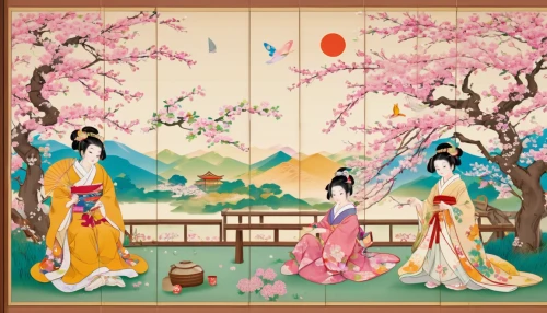 oriental painting,plum blossoms,japanese art,hanbok,kimono fabric,chinese art,taiwanese opera,the cherry blossoms,cool woodblock images,spring festival,korean culture,japanese culture,apricot blossom,japanese floral background,cherry blossom japanese,khokhloma painting,plum blossom,sakura trees,cherry blossom festival,japanese icons,Illustration,Japanese style,Japanese Style 02