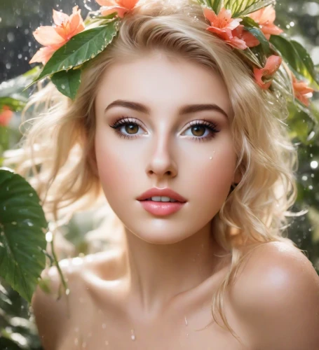 beautiful girl with flowers,faery,girl in a wreath,girl in flowers,natural cosmetics,faerie,tropical floral background,flower fairy,romantic portrait,natural cosmetic,fairy queen,flower crown,floral wreath,floral background,mystical portrait of a girl,romantic look,flowers png,beautiful young woman,flower background,fantasy portrait
