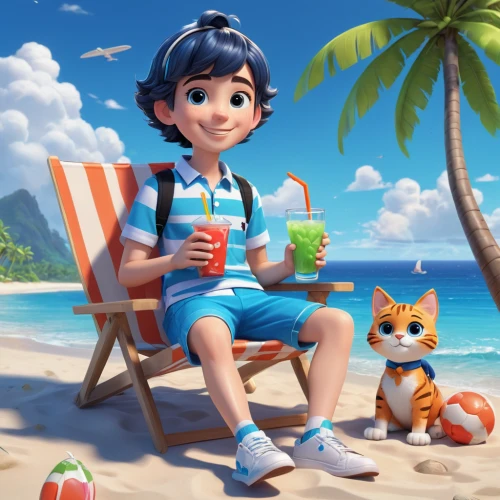 summer background,summer icons,summer items,blue hawaii,coconut drinks,summer feeling,coconut drink,summer day,summer season,summer,tropical drink,summer foods,lilo,beach background,cg artwork,cute cartoon character,kids illustration,dream beach,summer holidays,cute cartoon image,Unique,3D,3D Character