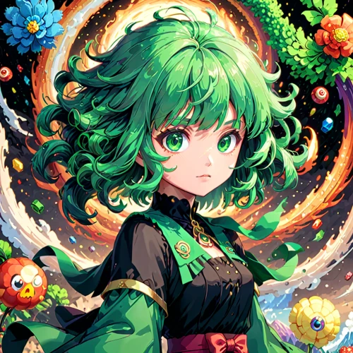 celestial chrysanthemum,medusa gorgon,emerald,green aurora,meteora,green paprika,medusa,malachite,anahata,gaia,chrysanthemum background,green chrysanthemums,umiuchiwa,quetzal,camellia,wiz,gorgon,chrysanthemum,green tomatoe,zinnia,Anime,Anime,General