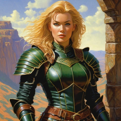 heroic fantasy,female warrior,celtic queen,fantasy woman,breastplate,fantasy portrait,paladin,sterntaler,fantasy warrior,swordswoman,callisto,ranger,patrol,ronda,caerula,cuirass,wind warrior,della,lacerta,female doctor,Illustration,Realistic Fantasy,Realistic Fantasy 03