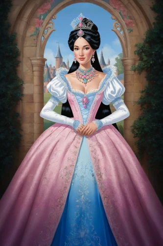 princess sofia,cinderella,fairy tale character,princess anna,hoopskirt,ball gown,disney character,disney rose,a princess,shanghai disney,princess,tiana,princess' earring,hanbok,elsa,fantasy portrait,rapunzel,fairytale characters,the snow queen,fantasia