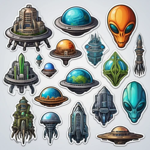 systems icons,airships,collected game assets,set of icons,turrets,space ships,crown icons,icon set,spaceships,roof domes,rodentia icons,website icons,houses clipart,mail icons,scarabs,biosamples icon,fairy tale icons,miniatures,party icons,shields,Unique,Design,Sticker