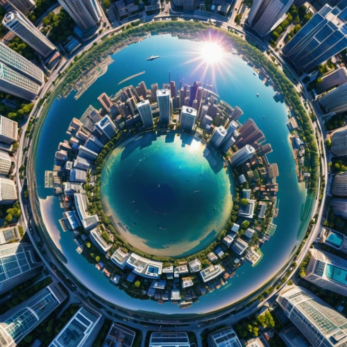 lensball,360 ° panorama,little planet,spherical image,spherical,glass sphere,360 °,small planet,macroperspective,planet earth view,aerial landscape,circle,panopticon,earth in focus,circular,tiny world,parallel worlds,yard globe,urbanization,metropolises,Photography,General,Realistic