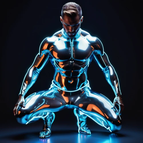 neon body painting,electro,3d man,biomechanically,biomechanical,dr. manhattan,3d figure,cyborg,steel man,muscular system,body-building,muscle icon,avatar,high-visibility clothing,visual effect lighting,surya namaste,mind-body,bioluminescence,cybernetics,actionfigure,Photography,Artistic Photography,Artistic Photography 03