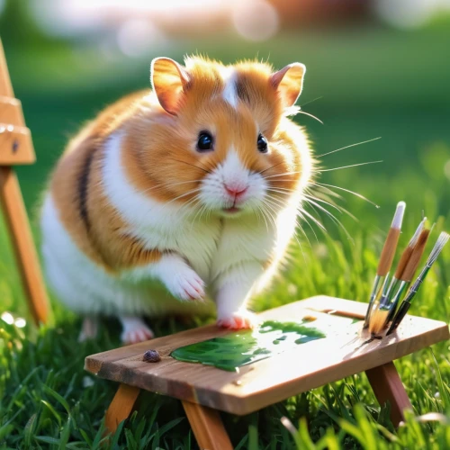 table artist,painter,painting technique,hamster buying,musical rodent,artist,illustrator,artist portrait,art painting,meticulous painting,painting,whimsical animals,italian painter,hamster,rodentia icons,to paint,mousetrap,easel,photo painting,art model,Photography,General,Realistic