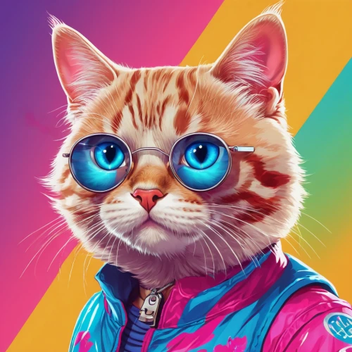 cat vector,80's design,garish,80s,cartoon cat,pink cat,the pink panter,dribbble,game art,tom cat,cat portrait,cat kawaii,feline,eighties,illustrator,animal feline,twitch icon,cat sparrow,cmyk,adobe illustrator,Illustration,Vector,Vector 19