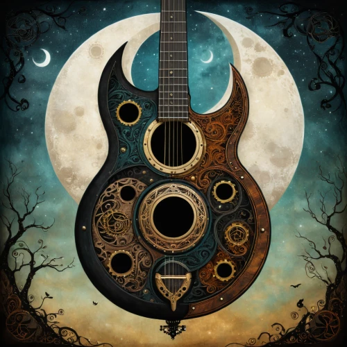 moon phase,violinist violinist of the moon,mandolin,stringed instrument,lunar phases,painted guitar,banjo guitar,music instruments,lunar phase,minions guitar,musical instruments,acoustic-electric guitar,classical guitar,hanging moon,crescent moon,instrument music,musical instrument,folk music,moonshine,harmonia macrocosmica,Illustration,Abstract Fantasy,Abstract Fantasy 19