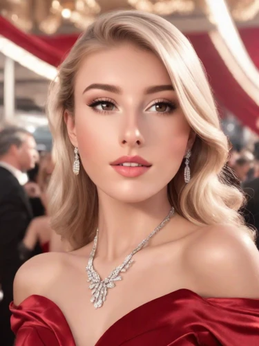 elegant,elegance,bridal jewelry,cartier,red gown,jewelry,diamond jewelry,christmas jewelry,romantic look,jeweled,fabulous,glamor,model beauty,diamond red,exquisite,beautiful young woman,gorgeous,vanity fair,premiere,necklace