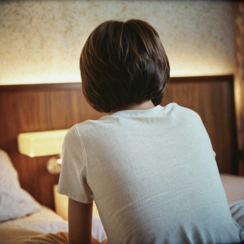 woman on bed,girl in bed,hotelroom,girl in t-shirt,the girl in nightie,hotel rooms,girl with cereal bowl,isolated t-shirt,mattress,hotel room,bed linen,motel,sheets,depressed woman,white shirt,girl in a long,long-sleeved t-shirt,blue pillow,bed,duvet,Photography,Documentary Photography,Documentary Photography 02