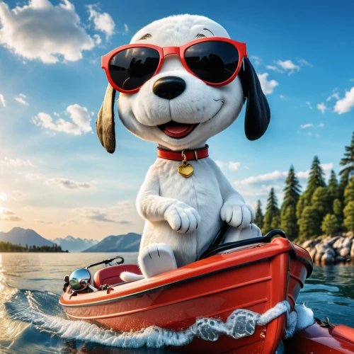 snoopy,white dog,jack russel,bichon frisé,dog in the water,boats and boating--equipment and supplies,toy dog,bichon,summer floatation,russell terrier,cheerful dog,water dog,top dog,animal film,outdoor dog,beaglier,cute cartoon character,parson russell terrier,bakharwal dog,boat operator