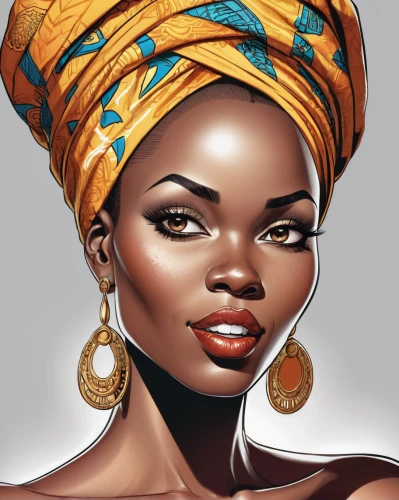 african woman,nigeria woman,african american woman,african culture,african art,african,headscarf,beautiful bonnet,cameroon,beautiful african american women,afro-american,black woman,afroamerican,afro american,woman portrait,boho art,world digital painting,digital painting,benin,women's cosmetics,Illustration,American Style,American Style 13