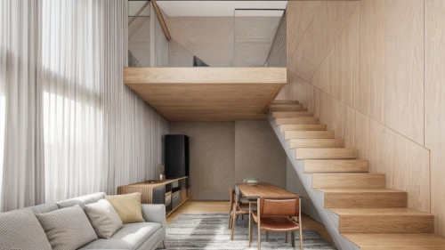 hallway space,wooden stairs,interior modern design,outside staircase,archidaily,stairwell,3d rendering,wooden stair railing,staircase,winding staircase,an apartment,contemporary decor,hallway,interior design,shared apartment,modern decor,sky apartment,room divider,modern room,modern living room