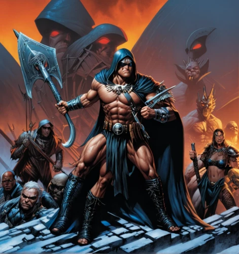 heroic fantasy,he-man,barbarian,massively multiplayer online role-playing game,storm troops,raider,greyskull,justice scale,justice league,god of thunder,biblical narrative characters,sparta,norse,the ethereum,the storm of the invasion,warlord,guards of the canyon,gauntlet,prejmer,hercules winner,Illustration,American Style,American Style 02