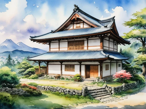 traditional house,japanese architecture,tsukemono,ancient house,home landscape,ginkaku-ji,landscape background,asian architecture,japanese background,house in mountains,japan landscape,wooden house,japanese floral background,japanese sakura background,lonely house,roof landscape,japanese art,mountain scene,small house,ryokan,Photography,General,Realistic