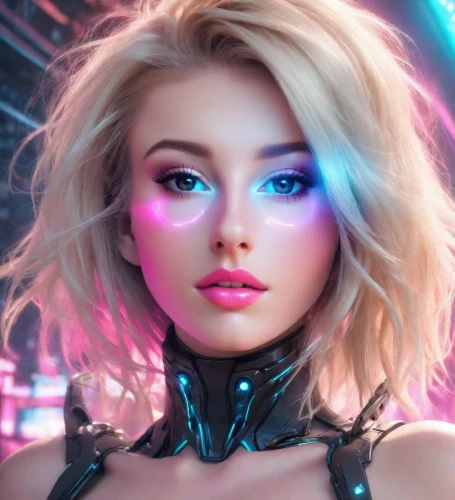 neon makeup,cyberpunk,neon light,futuristic,neon,cyber,neon lights,barbie,neon body painting,luminous,electro,fantasy portrait,cyborg,3d fantasy,ultraviolet,cyberspace,electric,neon tea,scifi,80s