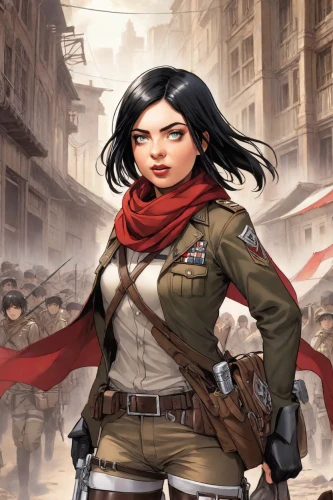 warsaw uprising,rosa ' amber cover,heroic fantasy,mulan,wonder woman city,mexican revolution,stalingrad,sci fiction illustration,joan of arc,girl with a gun,game illustration,red banner,background image,cg artwork,girl in a historic way,renegade,girl with gun,kosmea,cassia,action-adventure game