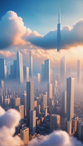 sky city,skycraper,cloud towers,skyscrapers,city skyline,cloud computing,city scape,fantasy city,metropolis,skyline,partly cloudy,above the clouds,chicago skyline,above the city,cityscape,tall buildings,cloud play,skyscraper,skyscraper town,cloud shape frame,Photography,General,Realistic