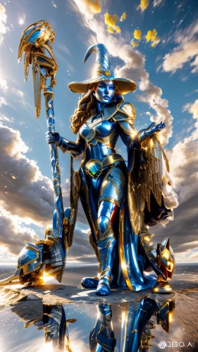 excalibur,automobile hood ornament,skylanders,skylander giants,scepter,golden scale,scales of justice,don quixote,golden candlestick,bronze horseman,gold chalice,metal figure,pickelhaube,trumpeter,justitia,alien warrior,hood ornament,allies sculpture,heroic fantasy,cleanup