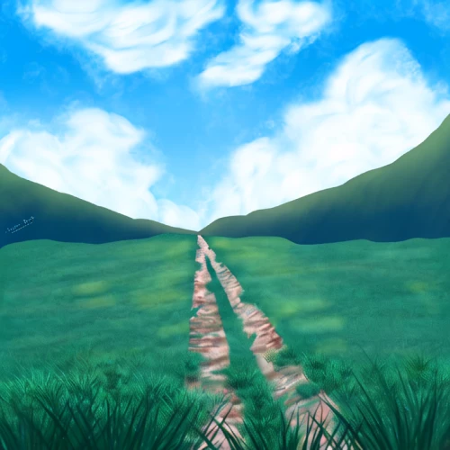 trails,heaven gate,long road,road to nowhere,rolling hills,mountain road,winding road,landscape background,pathway,the path,hiking path,virtual landscape,the mystical path,cartoon video game background,trail,salt meadow landscape,journey,road of the impossible,blooming field,cotton grass