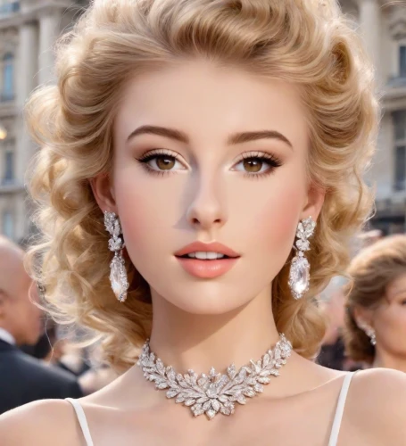 princess' earring,bridal jewelry,pearl necklace,bridal accessory,jeweled,diamond jewelry,porcelain doll,pearl necklaces,earrings,elegant,barbie doll,doll's facial features,pompadour,romantic look,elegance,realdoll,vintage makeup,love pearls,elsa,dazzling