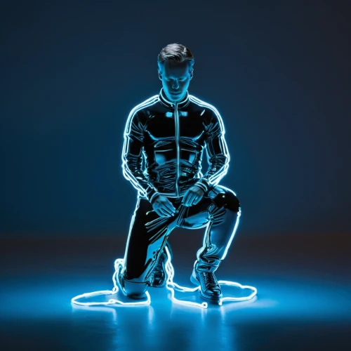 3d figure,biomechanically,neon body painting,3d man,visual effect lighting,light drawing,lightpainting,light painting,neon human resources,drawing with light,male poses for drawing,vitruvian man,high-visibility clothing,electro,advertising figure,surya namaste,metal figure,the vitruvian man,squat position,man holding gun and light,Photography,Artistic Photography,Artistic Photography 10