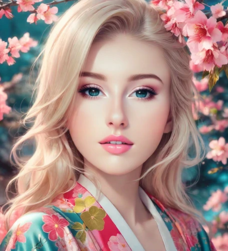 japanese floral background,floral background,floral japanese,japanese sakura background,colorful floral,sakura blossom,pink floral background,floral,beautiful girl with flowers,cherry blossom,magnolia,digital painting,girl in flowers,flower background,romantic look,azaleas,kimono,portrait background,blossom,peach blossom