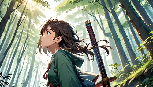 studio ghibli,euphonium,bamboo forest,cg artwork,archery,robin hood,forest background,japanese background,forest clover,tsukemono,bamboo,bamboo flute,mulan,violet evergarden,tsumugi kotobuki k-on,anime cartoon,forest,himuto,aonori,in the forest,Anime,Anime,Realistic