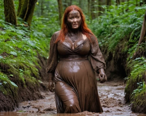 in the forest,the enchantress,mud,maori,mother earth statue,tura satana,swamp,celtic queen,cosplay image,mother nature,wood elf,rusalka,fantasy woman,crocodile woman,the ugly swamp,latex clothing,kim,evil woman,sorceress,natural rubber