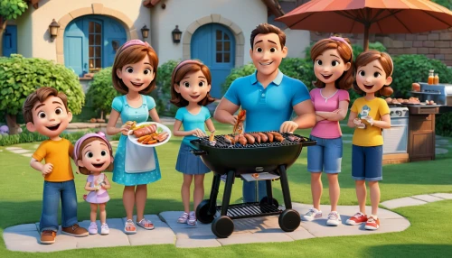 barbeque,barbeque grill,bbq,barbecue,barbecue grill,summer bbq,outdoor grill,outdoor cooking,parsley family,cooking pot,cooking show,grilling,grill grate,grill,grilled food,meatballs,legume family,ratatouille,cookout,cooks,Unique,3D,3D Character