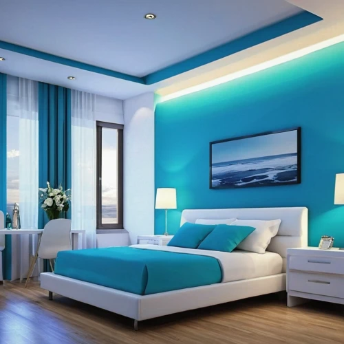 interior decoration,modern room,sleeping room,modern decor,search interior solutions,blue room,contemporary decor,color turquoise,smart home,great room,3d rendering,home automation,interior design,interior modern design,interior decor,blue lamp,turquoise wool,guest room,wall plaster,ceiling lighting,Photography,General,Realistic