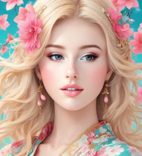 realdoll,doll's facial features,barbie doll,barbie,pink beauty,beautiful girl with flowers,female doll,fantasy portrait,dahlia pink,fashion doll,girl in flowers,porcelain doll,romantic look,pink floral background,flower fairy,natural cosmetic,floral background,peach rose,japanese floral background,artist doll
