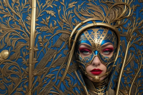 the carnival of venice,venetian mask,golden mask,gold mask,masquerade,bodypainting,body painting,masque,bodypaint,the enchantress,peking opera,blue enchantress,orientalism,art deco woman,cleopatra,fantasy woman,fantasy portrait,gold foil art,queen cage,gold lacquer,Photography,General,Realistic