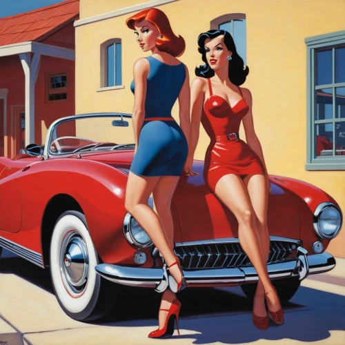 retro pin up girls,pin up girls,pin-up girls,pin ups,muscle car cartoon,retro women,pin up,retro pin up girl,valentine day's pin up,pin-up,pin up girl,rockabilly,american classic cars,classic cars,valentine pin up,pin-up girl,rockabilly style,50's style,tail fins,vintage art,Illustration,American Style,American Style 05