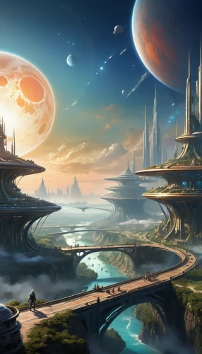 futuristic landscape,fantasy landscape,sci fiction illustration,fantasy picture,alien world,alien planet,ancient city,fantasy city,fantasy art,terraforming,scifi,fantasy world,space art,sci fi,lunar landscape,futuristic architecture,cg artwork,space port,sci-fi,sci - fi,Illustration,Realistic Fantasy,Realistic Fantasy 01