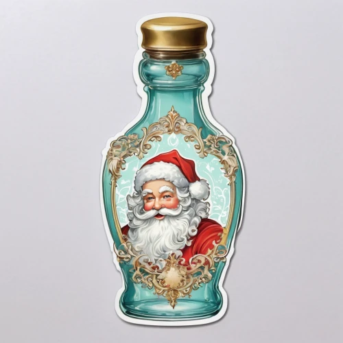 decorative nutcracker,vintage ornament,christmas vintage,saint nicholas,saint nicolas,glass ornament,perfume bottle,christmas scent,holiday ornament,glass yard ornament,christmas ornament,st claus,poison bottle,perfume bottles,watercolor christmas pattern,saint nicholas' day,vintage christmas,christmas packaging,christmas tree ornament,christmas labels,Conceptual Art,Fantasy,Fantasy 24