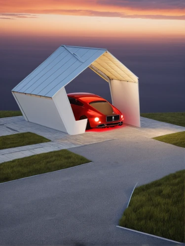 underground garage,folding roof,3d rendering,concept car,roof tent,open-plan car,electric charging,smart home,futuristic car,electric golf cart,teardrop camper,volkswagen beetlle,car roof,electric sports car,futuristic architecture,solar vehicle,sky space concept,cubic house,drive-in theater,red roof,Photography,General,Realistic