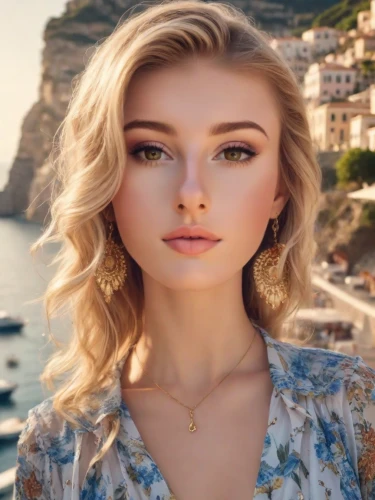 capri,natural cosmetic,malibu,beautiful face,eurasian,elsa,romantic look,beach background,necklace,blonde woman,lycia,model beauty,beautiful young woman,blonde girl,pretty young woman,angel face,natural color,monte carlo,rock beauty,realdoll