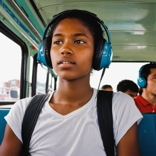 listening to music,the bus space,wireless headphones,headphones,wireless headset,the girl at the station,the listening,audio player,handsfree,the girl's face,afro american girls,ethiopian girl,listening,mp3 player accessory,headphone,headset,student with mic,music on your smartphone,head phones,bus driver,Conceptual Art,Fantasy,Fantasy 07