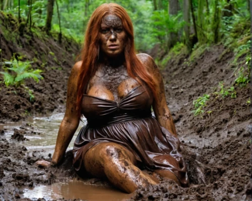 mud,mud wrestling,muddy,mud village,mother earth statue,voodoo woman,mother nature,woman at the well,mother earth,natural rubber,rusalka,dryad,extinction rebellion,woman sculpture,the enchantress,mud wall,hard woman,orang utan,bodypaint,pile of dirt