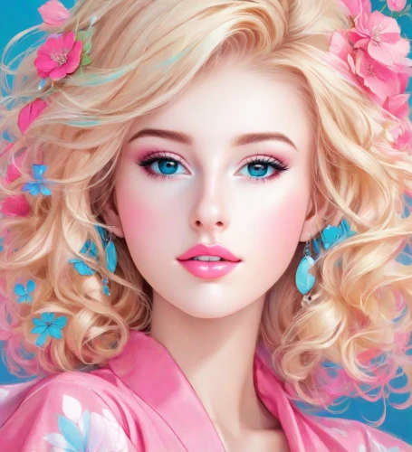 pink beauty,pink magnolia,fantasy portrait,dahlia pink,peony pink,camellias,romantic portrait,romantic look,barbie doll,portrait background,pink floral background,magnolia,camellia,fashion vector,world digital painting,pink lady,eglantine,realdoll,women's cosmetics,barbie