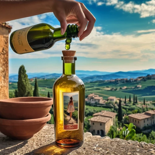 tuscan,wine cultures,olive oil,tuscany,grape seed oil,mediterranean diet,a bottle of wine,wine bottle,bottle of wine,provencal life,sicilian cuisine,wine bottle range,wine bottles,natural oil,wheat germ oil,aperitif,edible oil,winemaker,dessert wine,wine region,Photography,General,Realistic